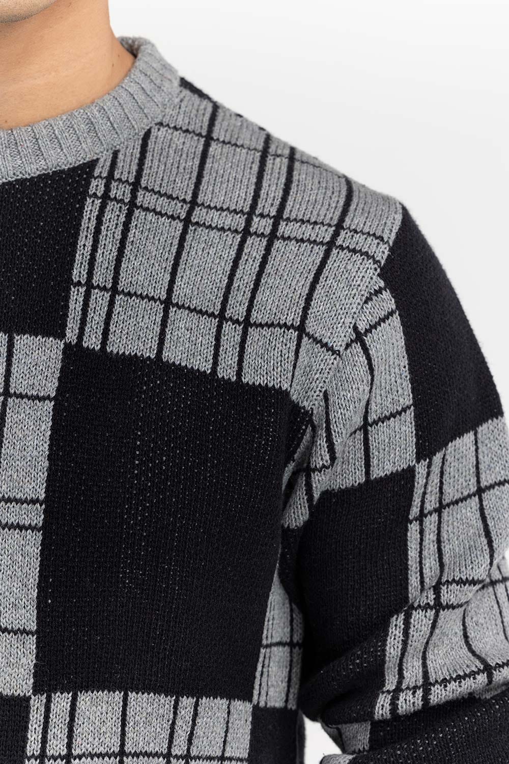 Multi Color Checkered Crew Neck Sweater SWT-FFSCN22-215