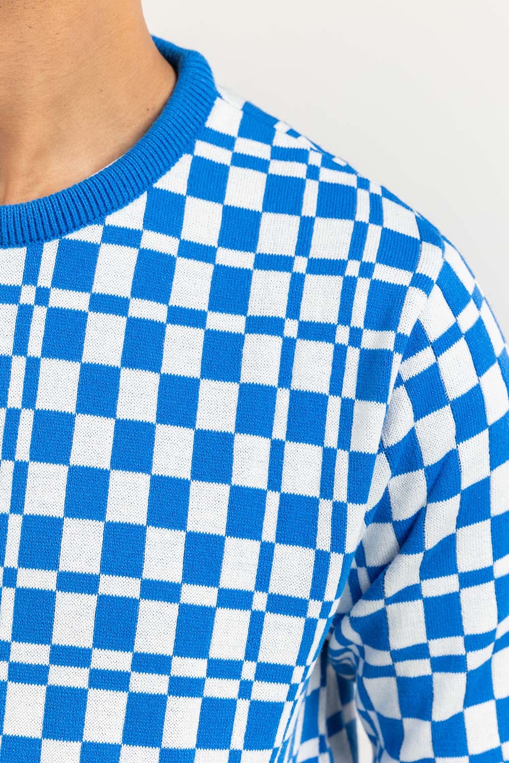 Multi Color Checkered Crew Neck Sweater SWT-FFSTN22-128