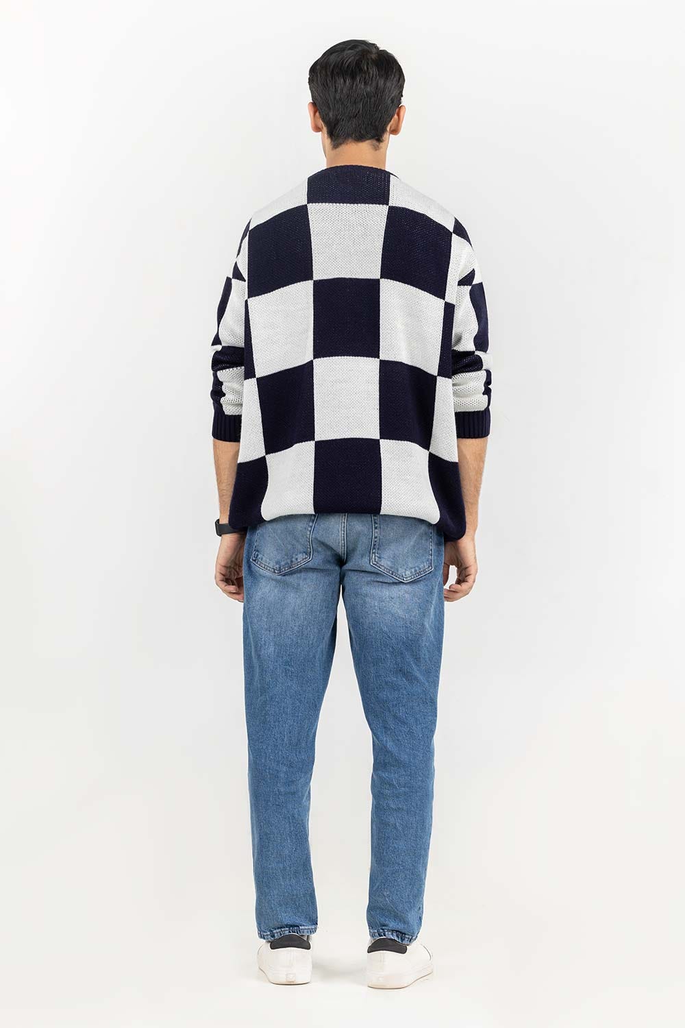 Multi Color Checkered Oversized Sweater SWT-FFSOS22-173