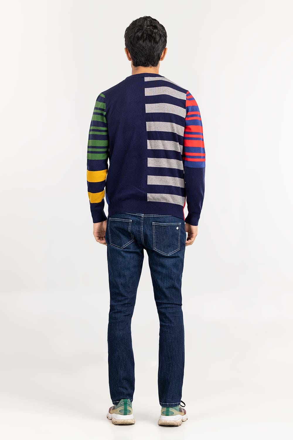 Multi Color Color Block Crew Neck Sweater SWT-FFSCN22-267
