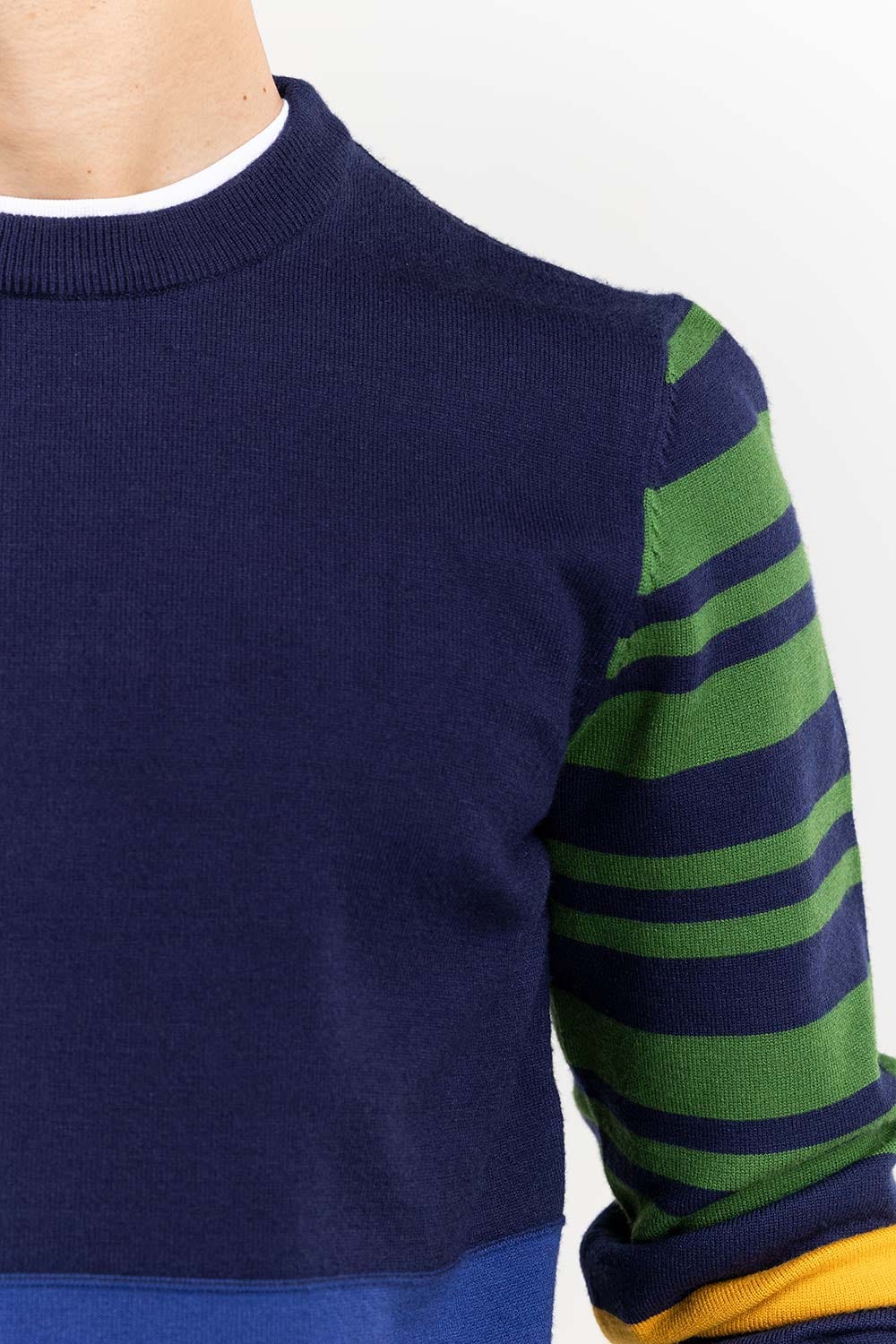 Multi Color Color Block Crew Neck Sweater SWT-FFSCN22-267