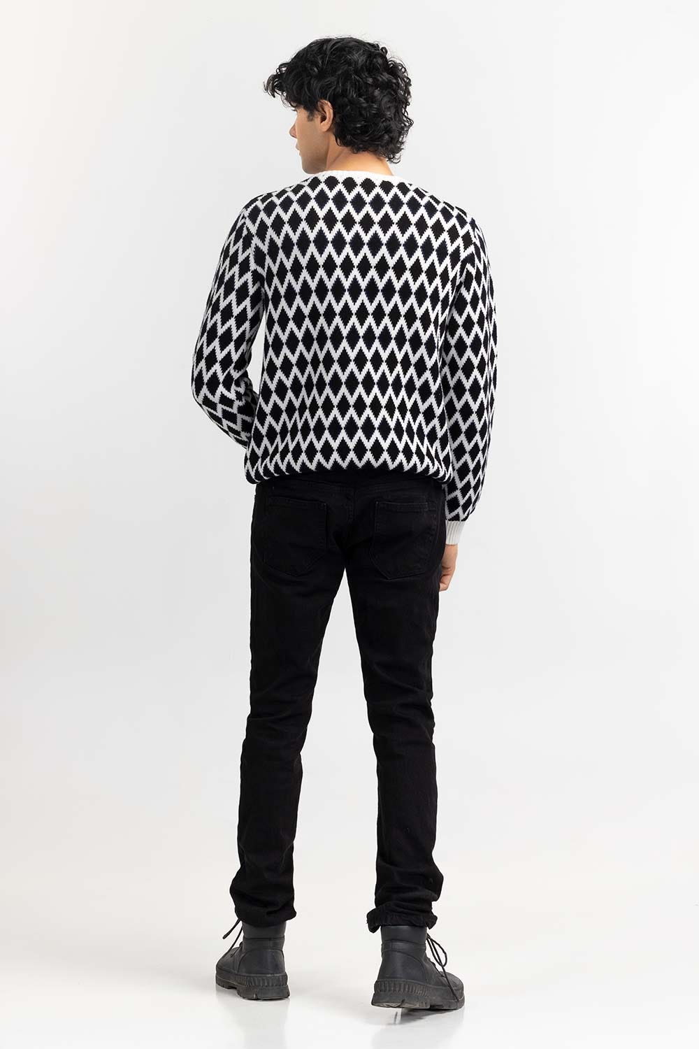 Multi Color Diamond Crew Neck Sweater SWT-FFSCN22-166