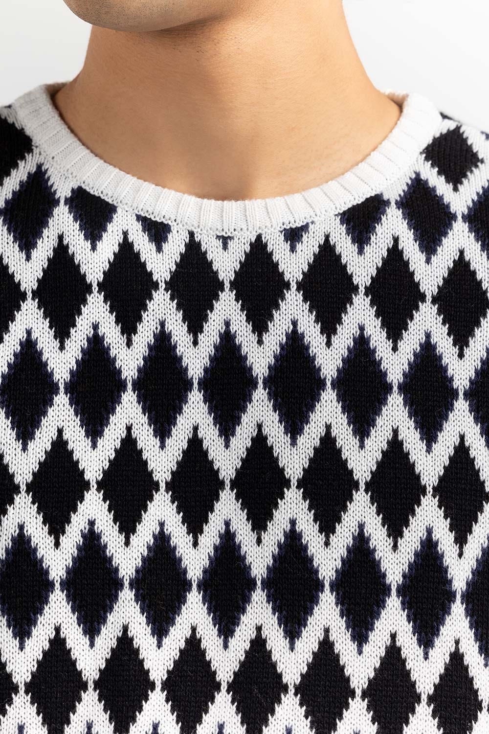 Multi Color Diamond Crew Neck Sweater SWT-FFSCN22-166