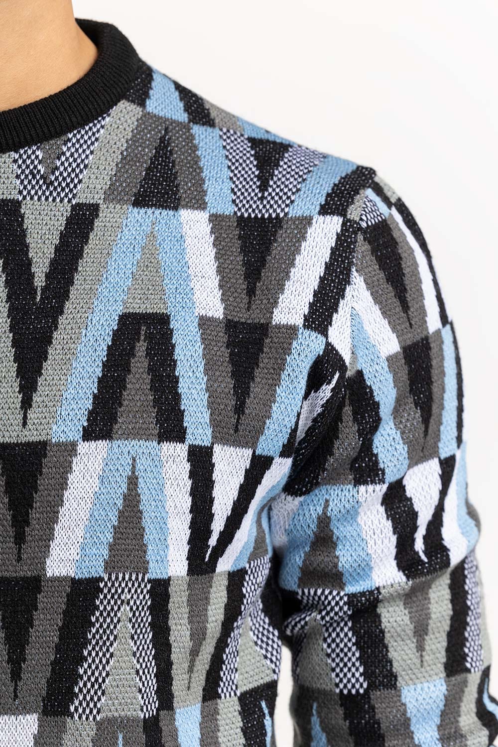 Multi Color Geomatric Pattern Sweater SWT-FFSHN22-156