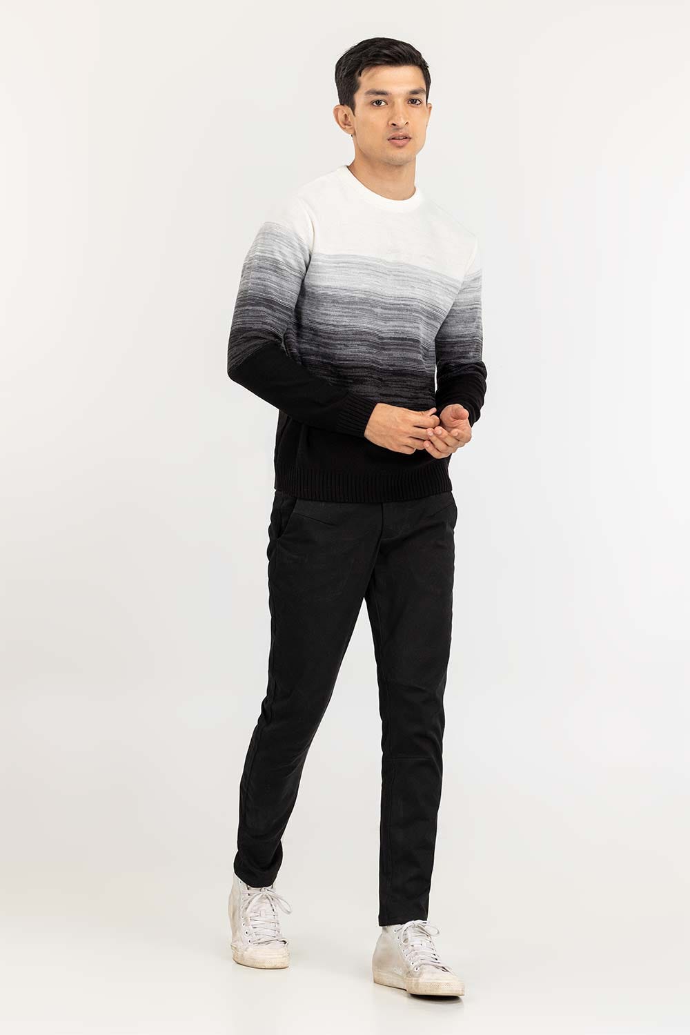 Multi Color Gradient Crew Neck Sweater SWT-FFSCN22-127-1