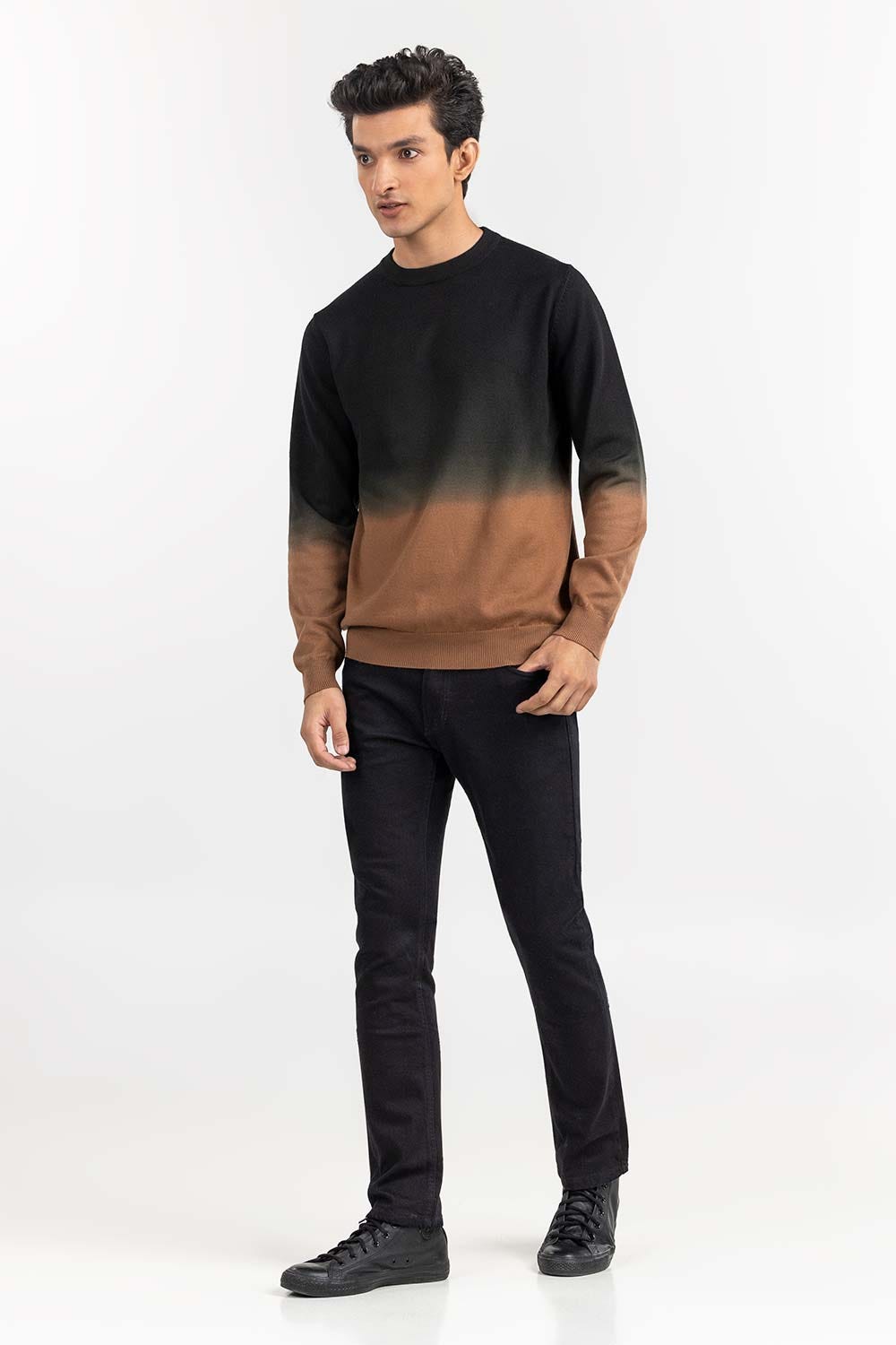 Multi Color Gradient Crew Neck Sweater SWT-FFSCN22-271