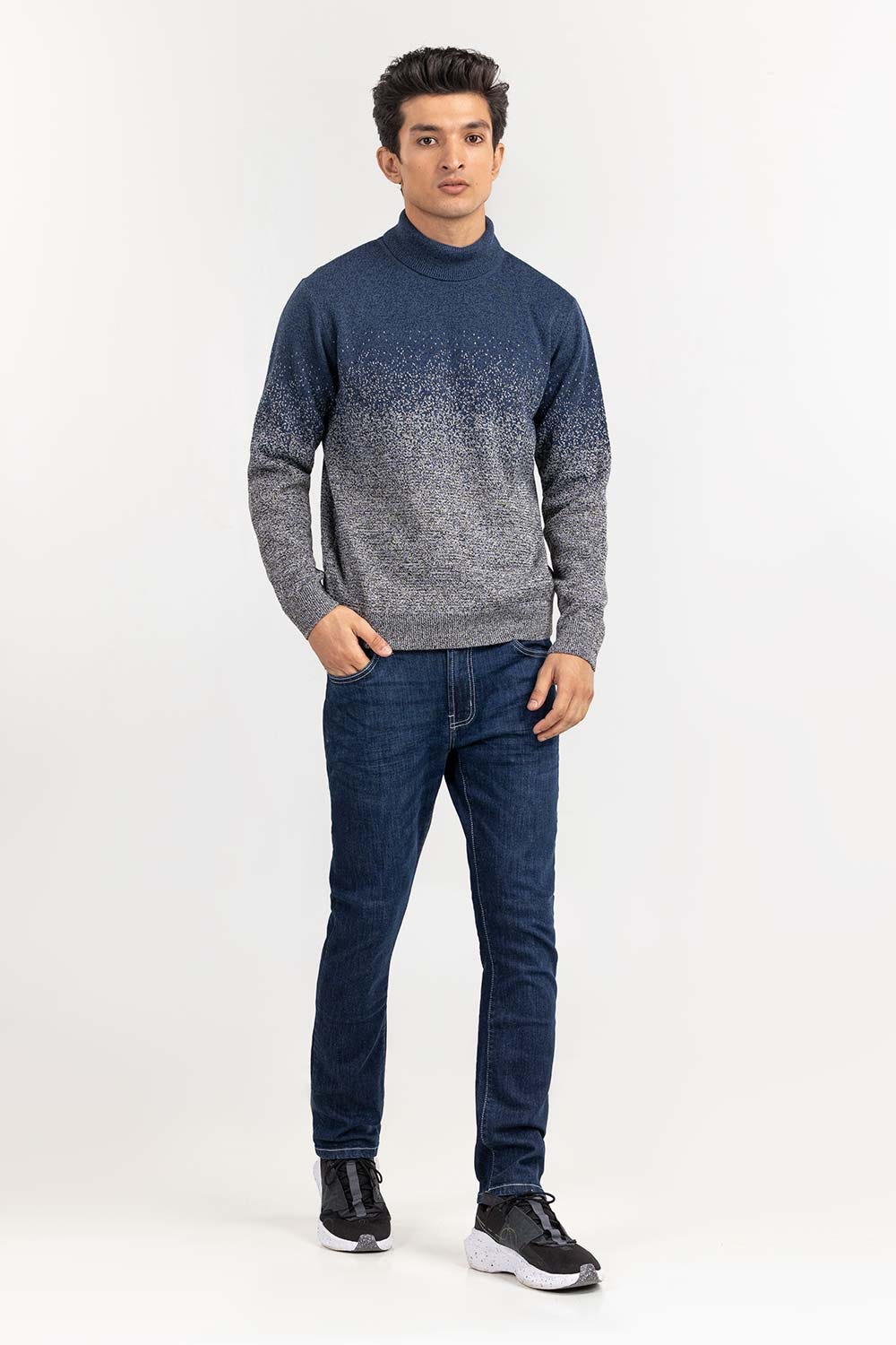 Multi Color Gradient Turtle Neck Sweater SWT-FFSTN22-101