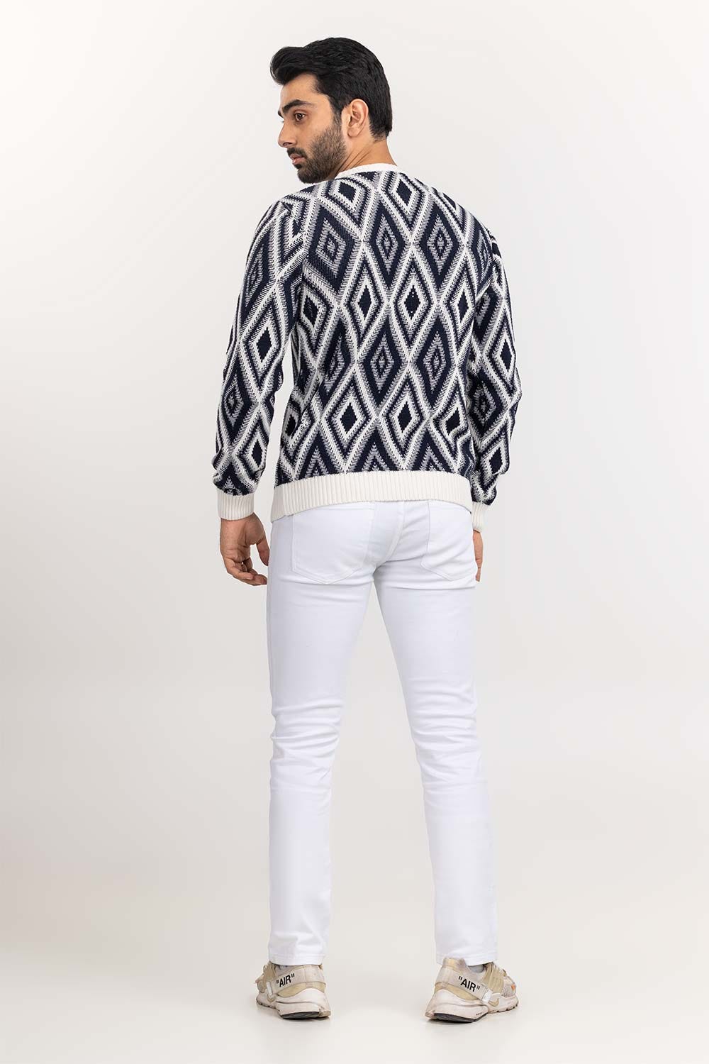 Multi Color Jacquard Crew Neck Sweater SWT-FFSCN22-179