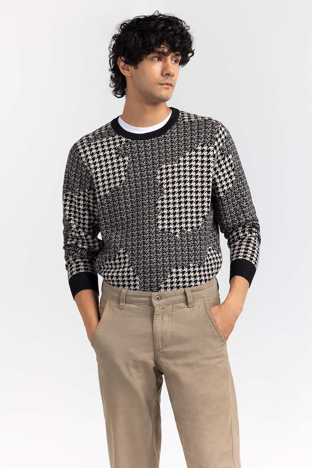 Multi Color Jacquard Crew Neck Sweater SWT-FFSCN22-225