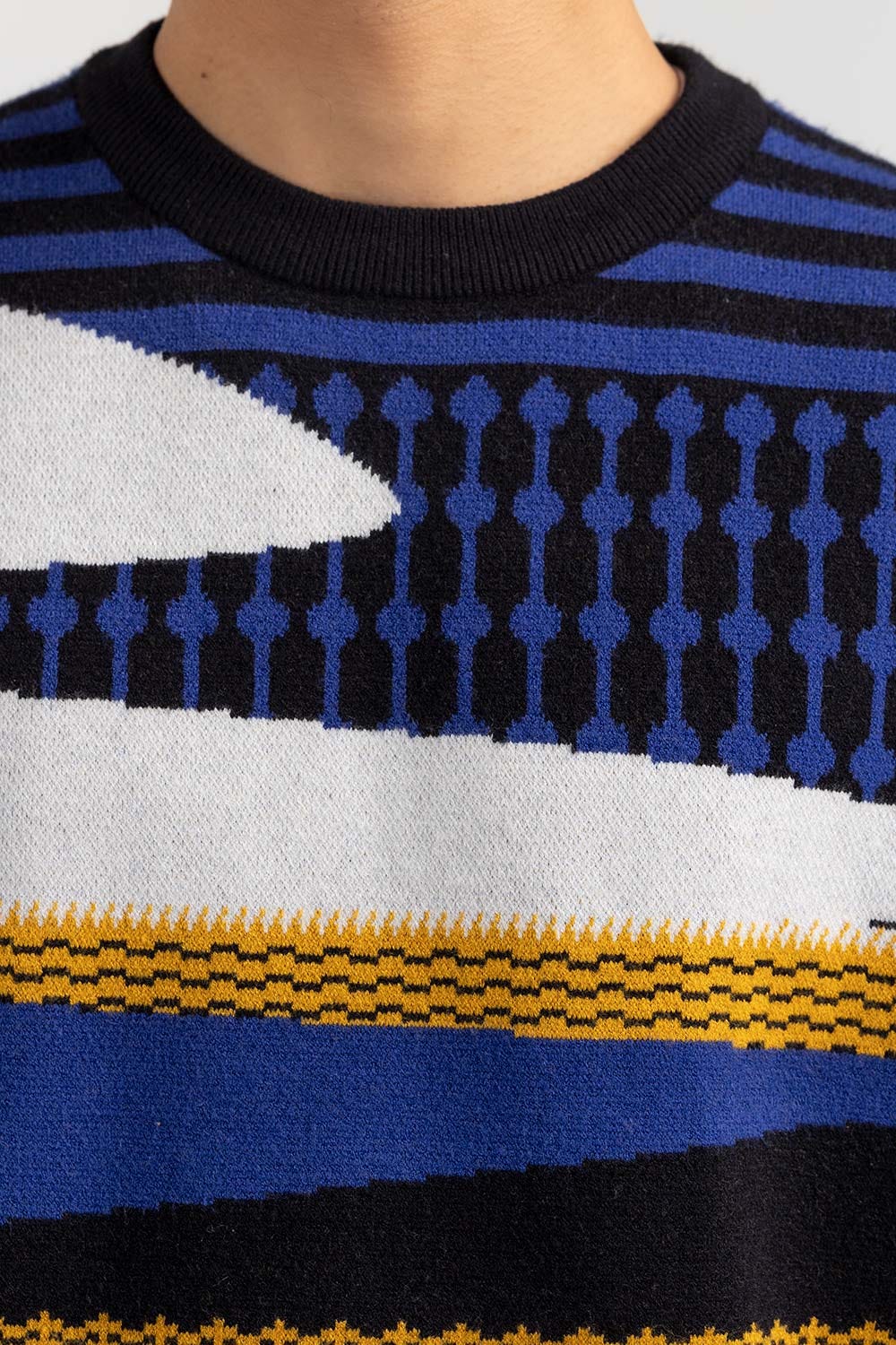 Multi Color Jacquard Crew Neck Sweater SWT-FFSCN22-266