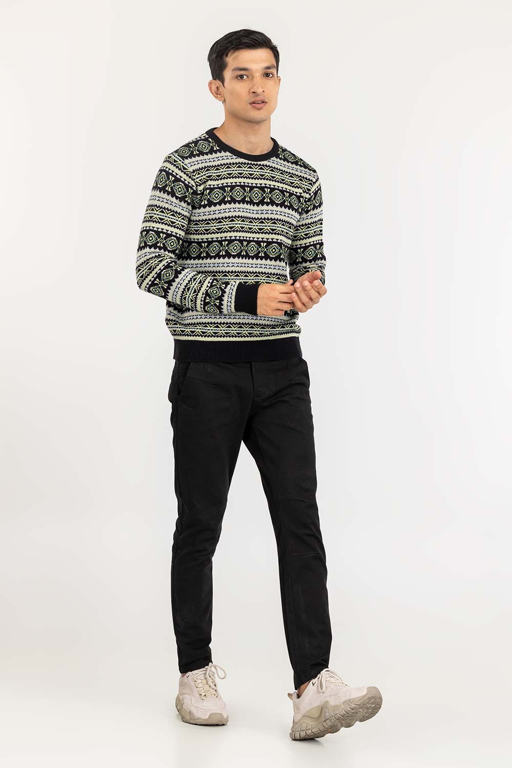 Multi Color Navajo Crew Neck Sweater SWT-FFSCN22-132