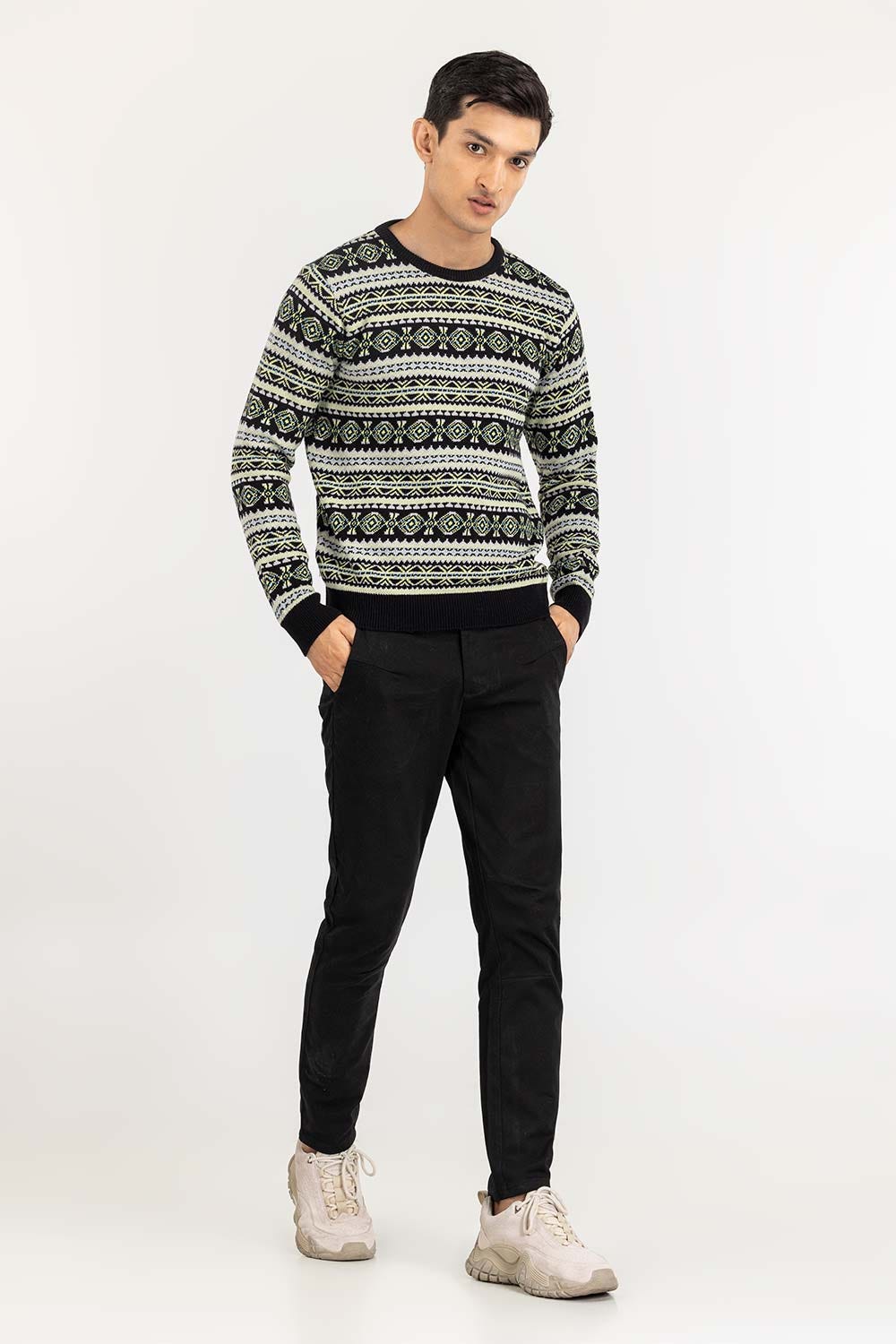 Multi Color Navajo Crew Neck Sweater SWT-FFSCN22-132