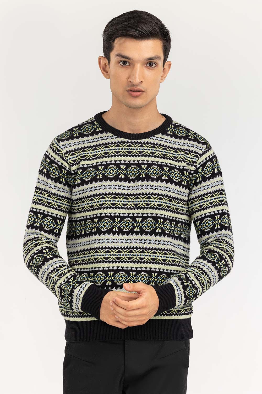 Multi Color Navajo Crew Neck Sweater SWT-FFSCN22-132