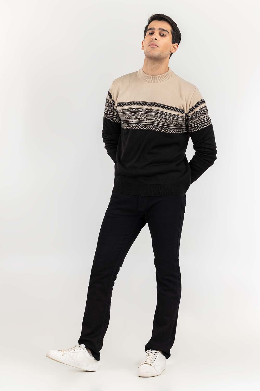 Multi Color Navajo High Neck Sweater SWT-FFSHN22-111