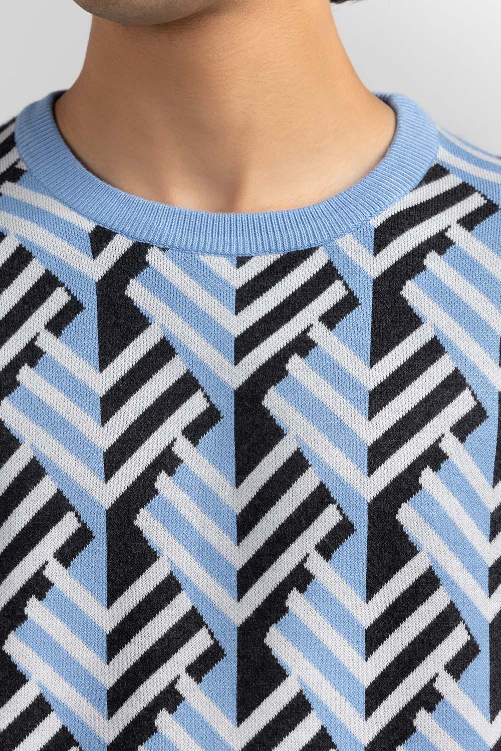 Multi Color Pattern Crew Neck Sweater SWT-FFSCN22-247