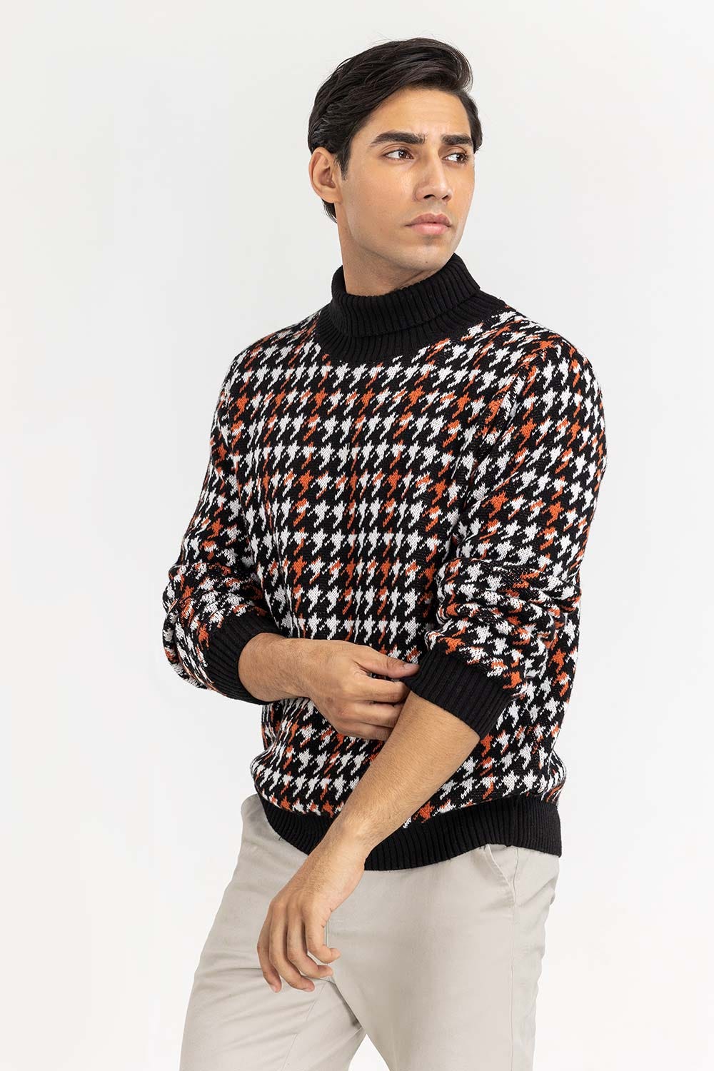 Multi Color Pattern Turtle Neck Sweater SWT-FFSTN22-175