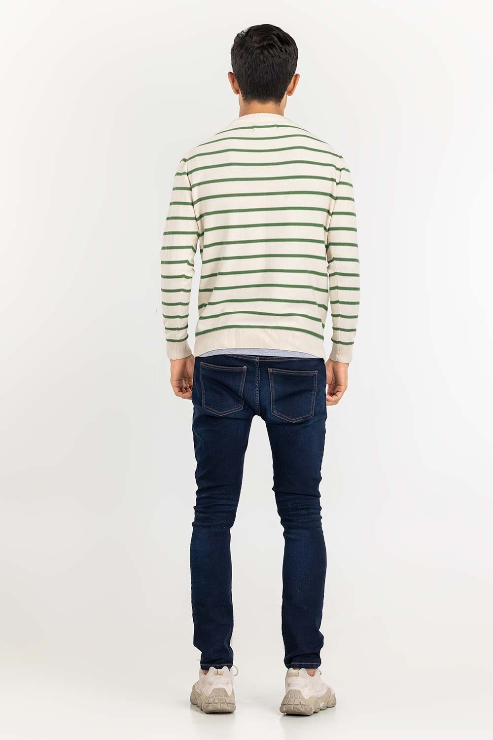 Multi Color Striped Crew Neck Sweater SWT-FFSCN22-145