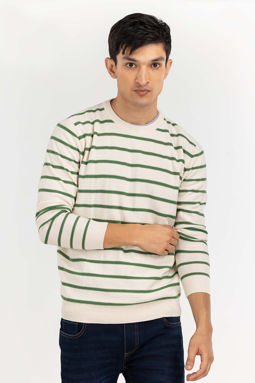 Multi Color Striped Crew Neck Sweater SWT-FFSCN22-145