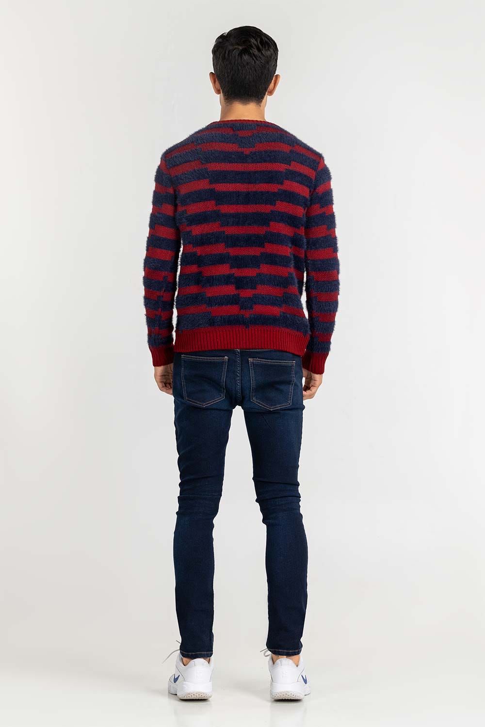 Multi Color Striped Crew Neck Sweater SWT-FFSCN22-157
