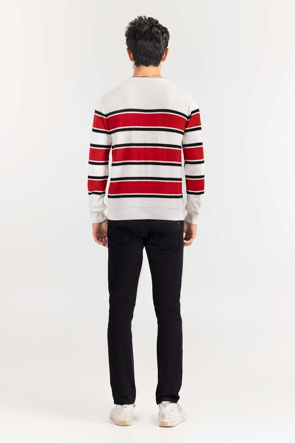 Multi Color Striped Crew Neck Sweater SWT-FFSCN22-165