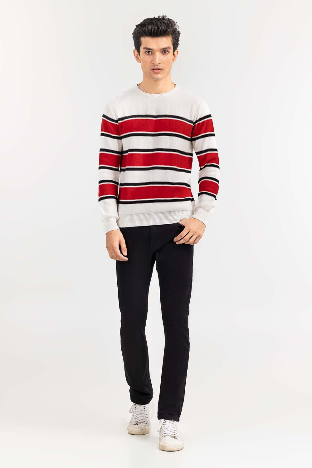 Multi Color Striped Crew Neck Sweater SWT-FFSCN22-165