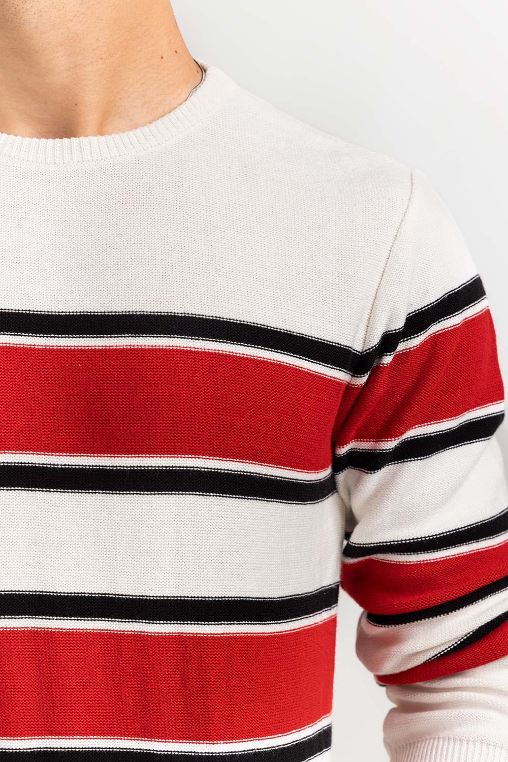 Multi Color Striped Crew Neck Sweater SWT-FFSCN22-165