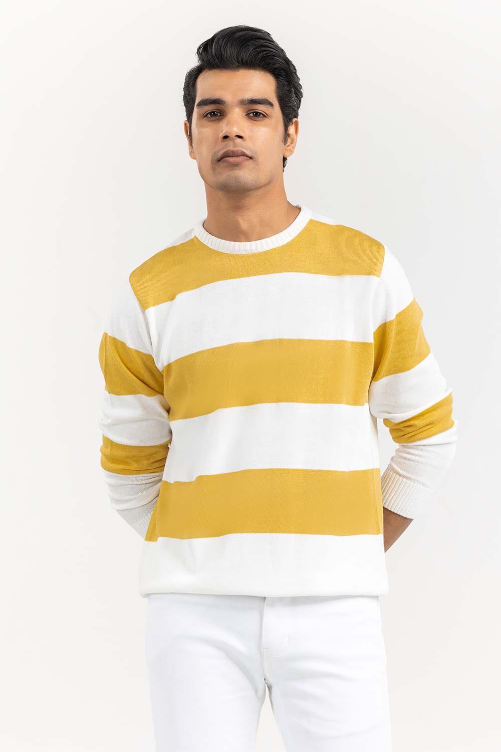 Multi Color Striped Crew Neck Sweater SWT-FFSCN22-202