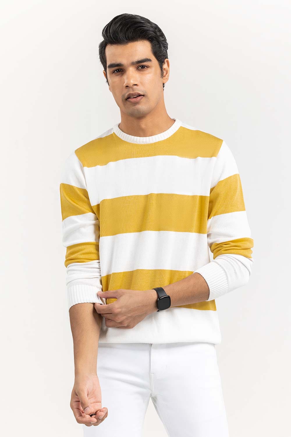 Multi Color Striped Crew Neck Sweater SWT-FFSCN22-202