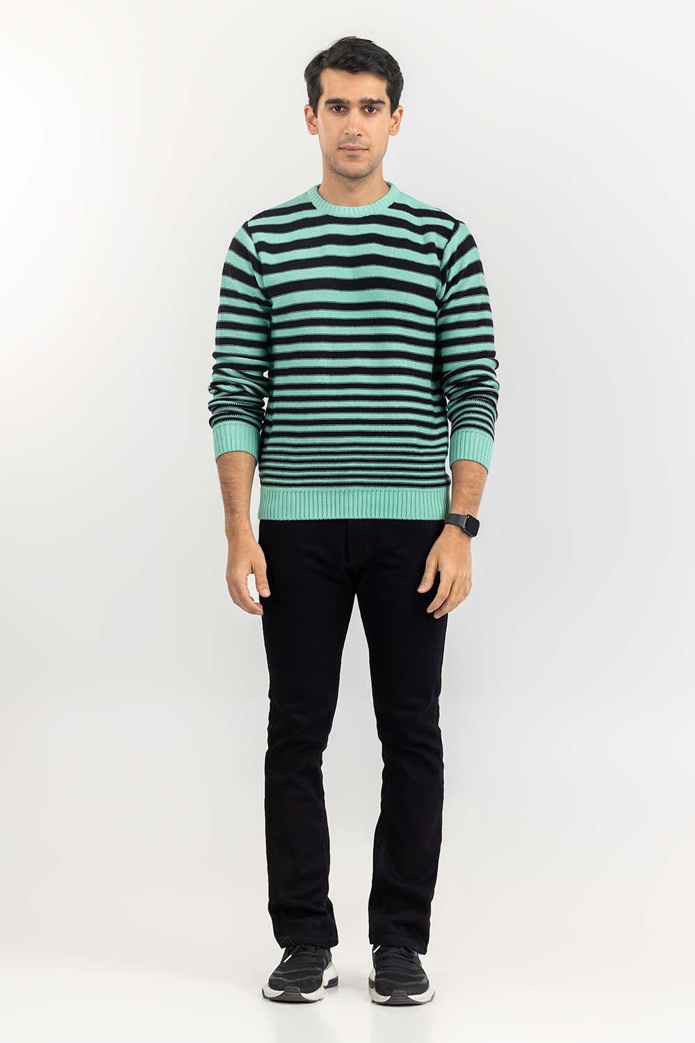 Multi Color Striped Crew Neck Sweater SWT-FFSCN22-211