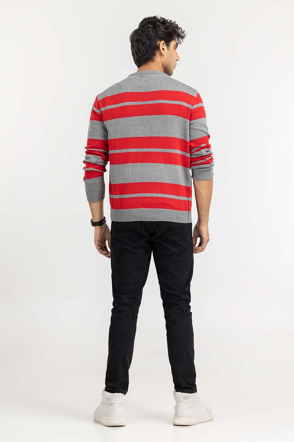 Multi Color Striped Crew Neck Sweater SWT-FFSCN22-214