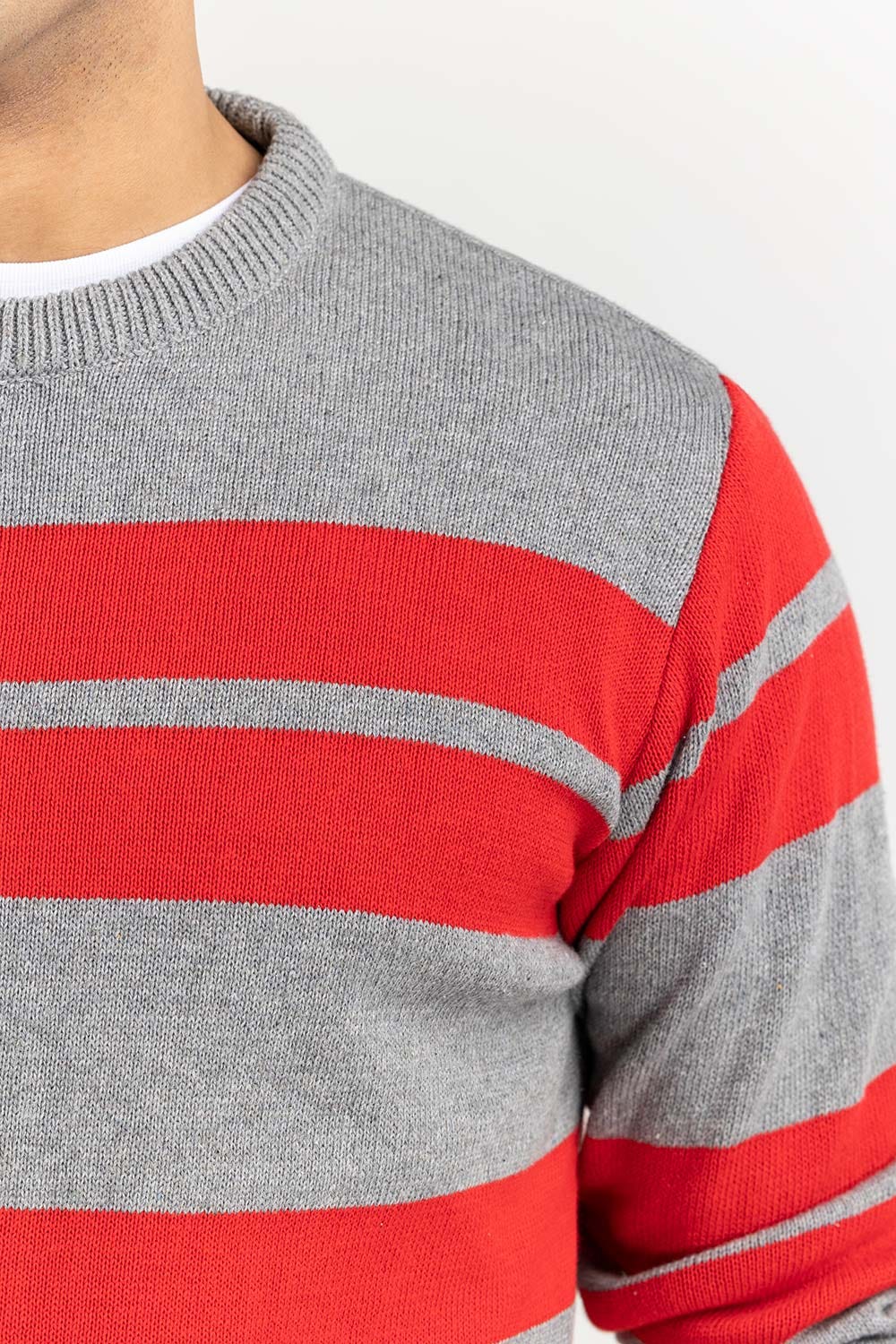 Multi Color Striped Crew Neck Sweater SWT-FFSCN22-214