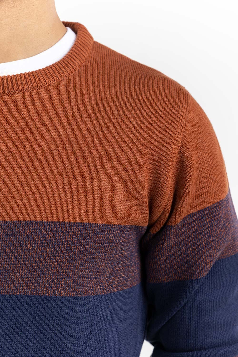 Multi Color Striped Crew Neck Sweater SWT-FFSCN22-218