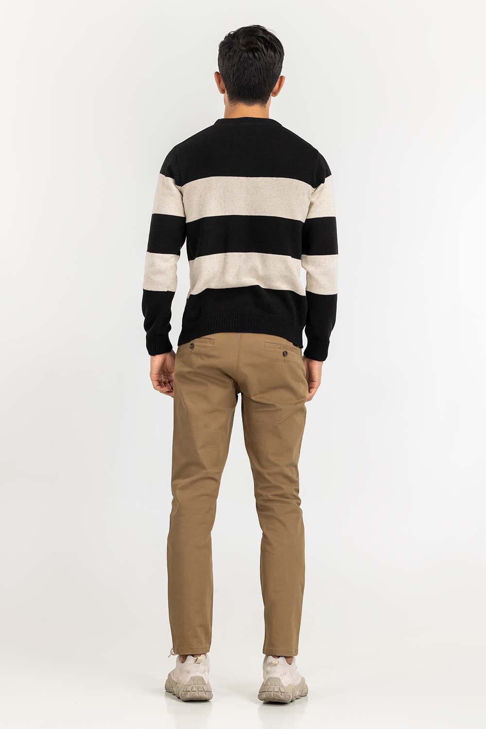 Multi Color Striped Crew Neck Sweater SWT-FFSCN22-220