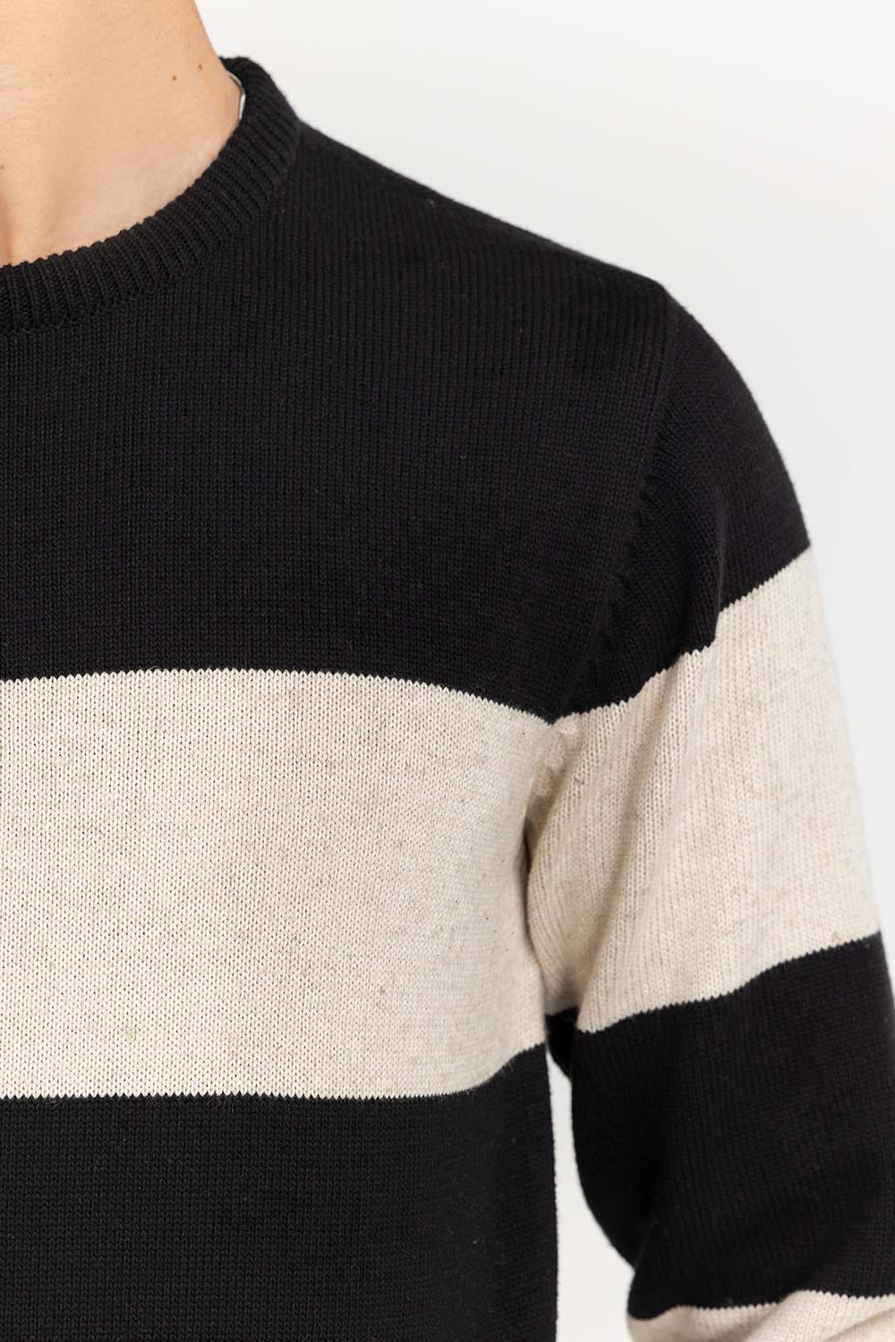 Multi Color Striped Crew Neck Sweater SWT-FFSCN22-220