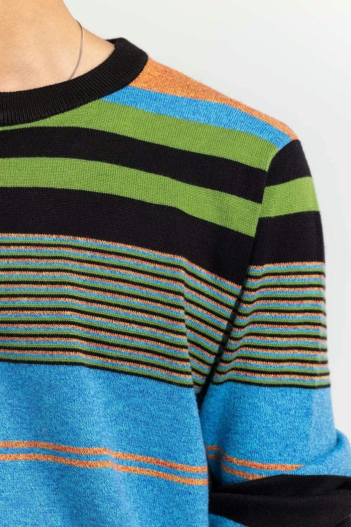 Multi Color Striped Crew Neck Sweater SWT-FFSCN22-242