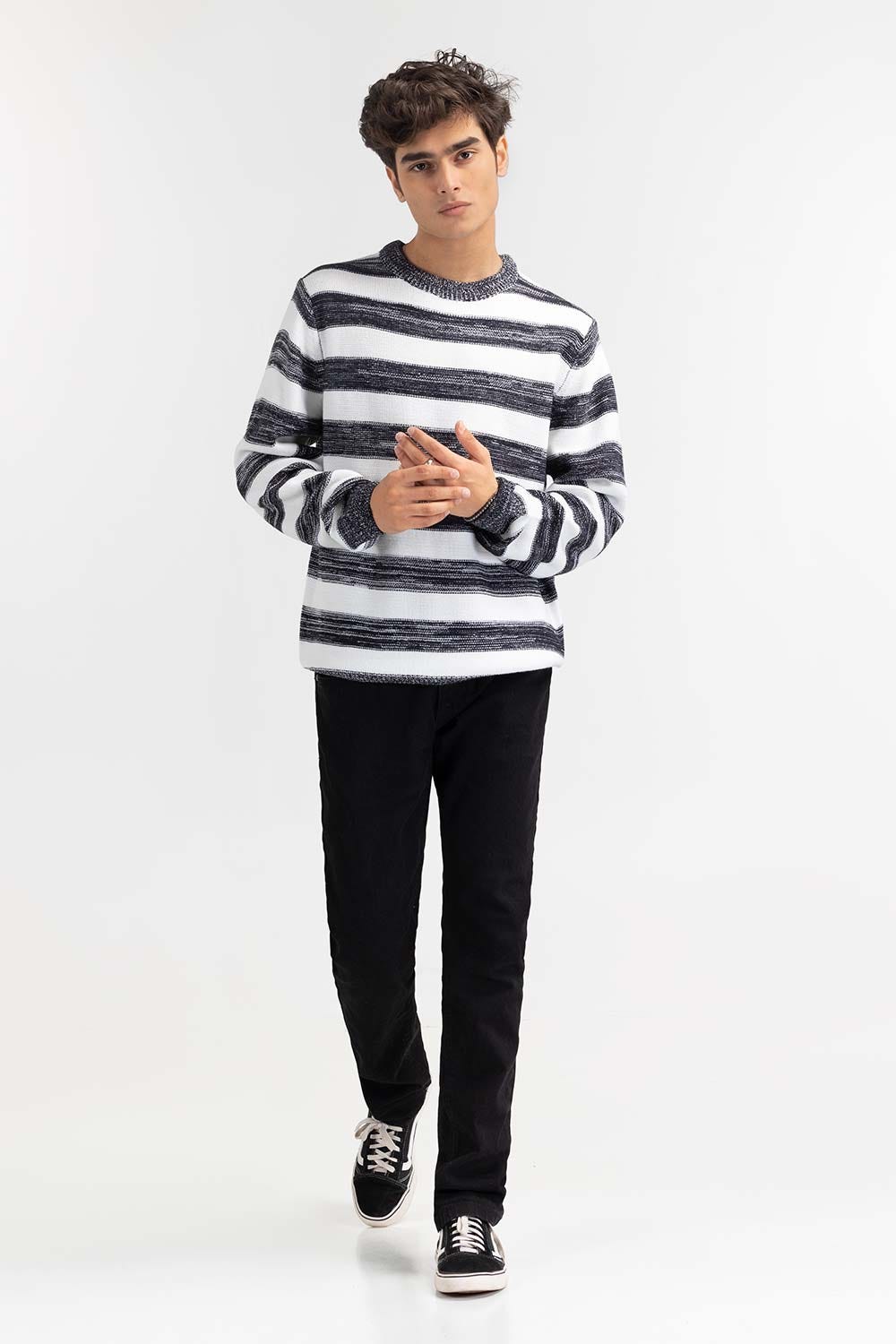 Multi Color Striped Crew Neck Sweater SWT-FFSCN22-258