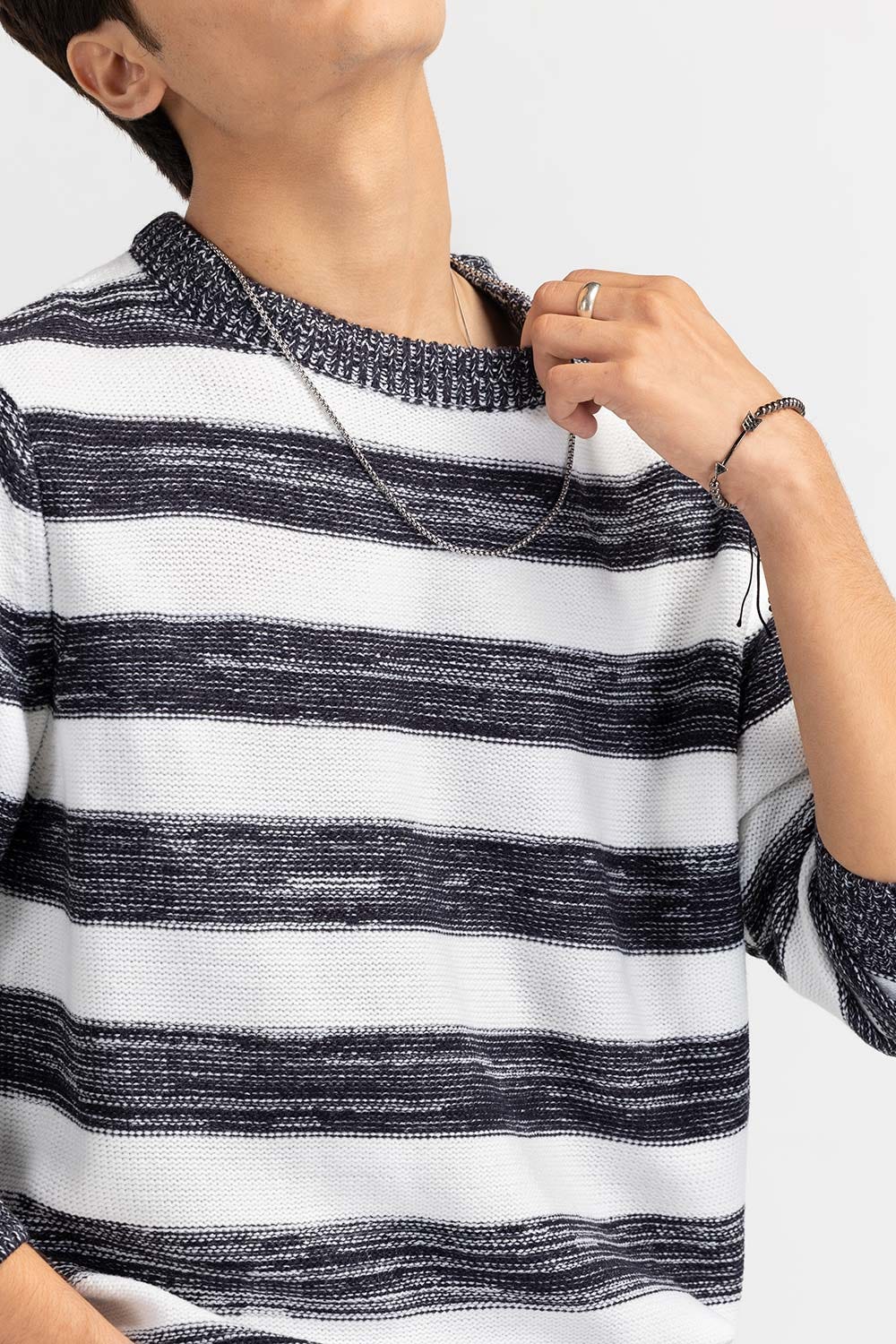 Multi Color Striped Crew Neck Sweater SWT-FFSCN22-258