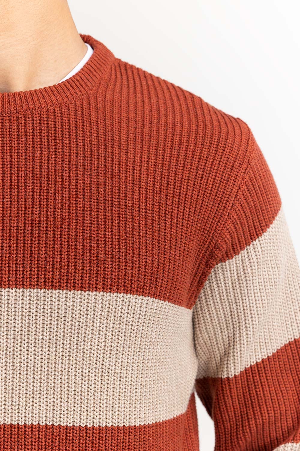 Multi Color Striped Crew Neck Sweater SWT-FFSMN22-221