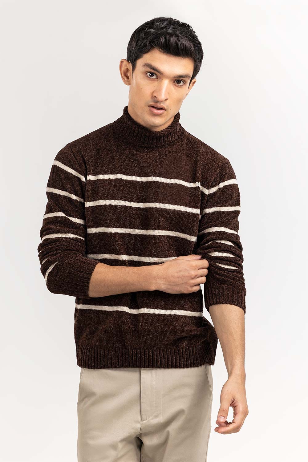 Multi Color Striped Turtle Neck Sweater SWT-FFSTN22-208-1