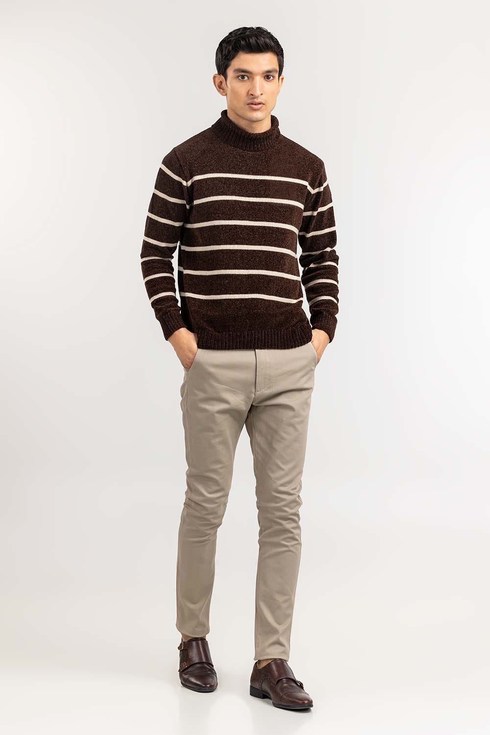 Multi Color Striped Turtle Neck Sweater SWT-FFSTN22-208-1