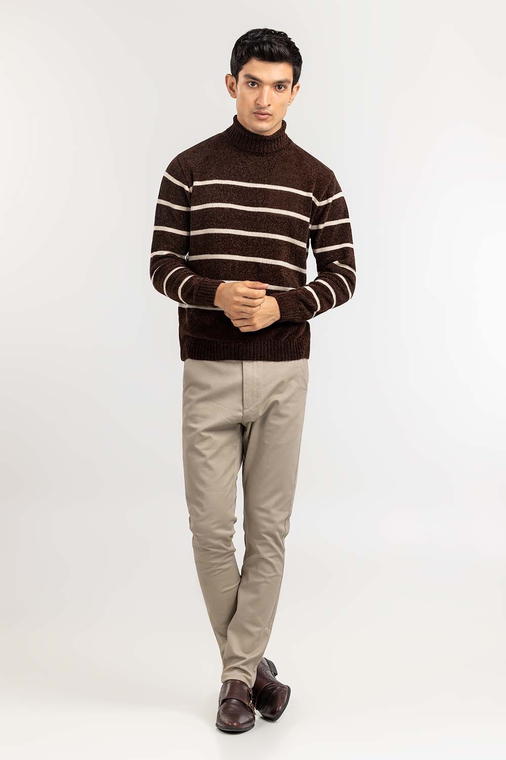 Multi Color Striped Turtle Neck Sweater SWT-FFSTN22-208-1