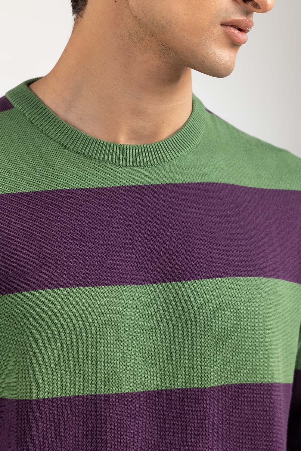 Multi Color Striped V Neck Sweater SWT-FFSVN22-148