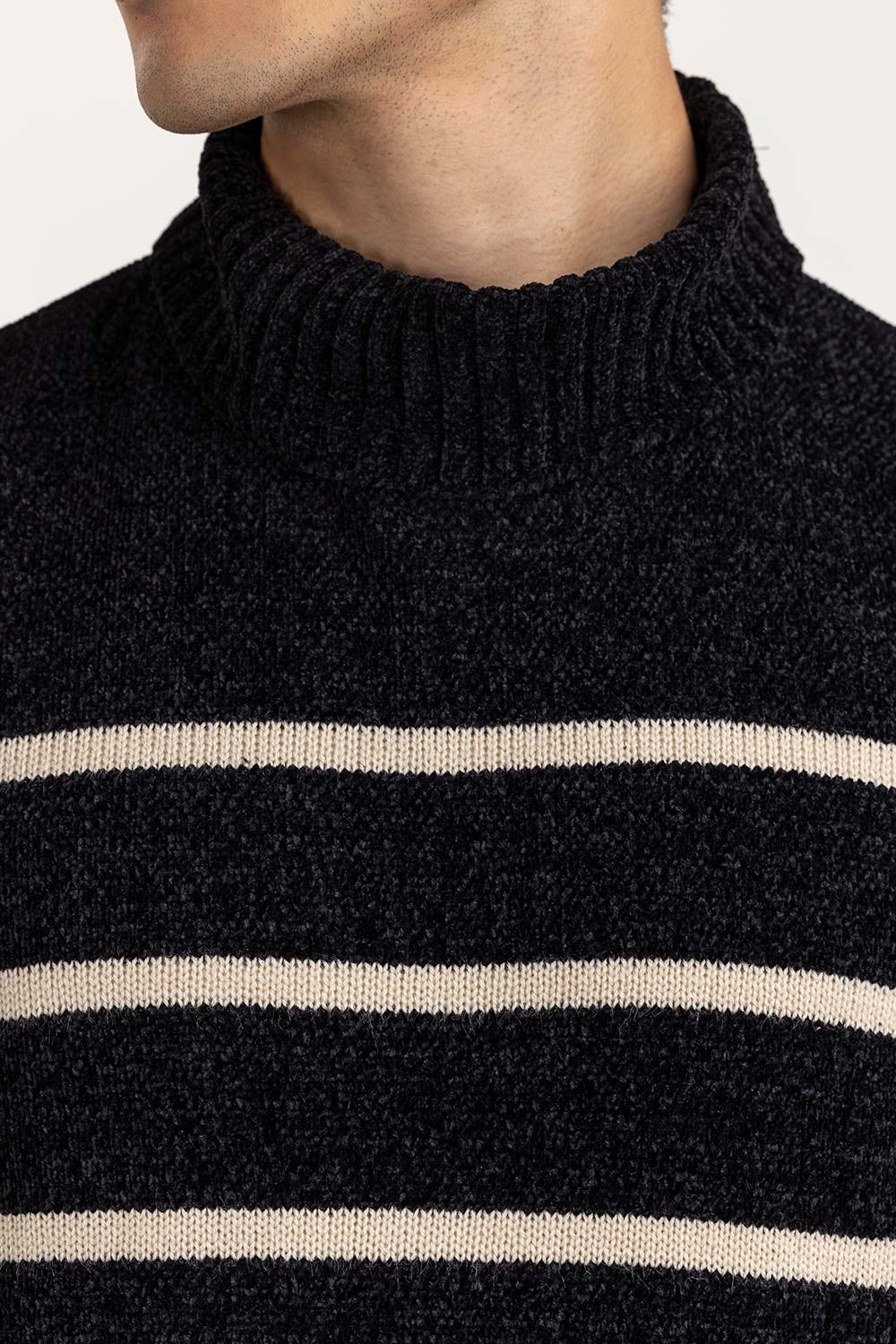 Multi Color Striper chenille Turtle Neck Sweater SWT-FFSTN22-208-2