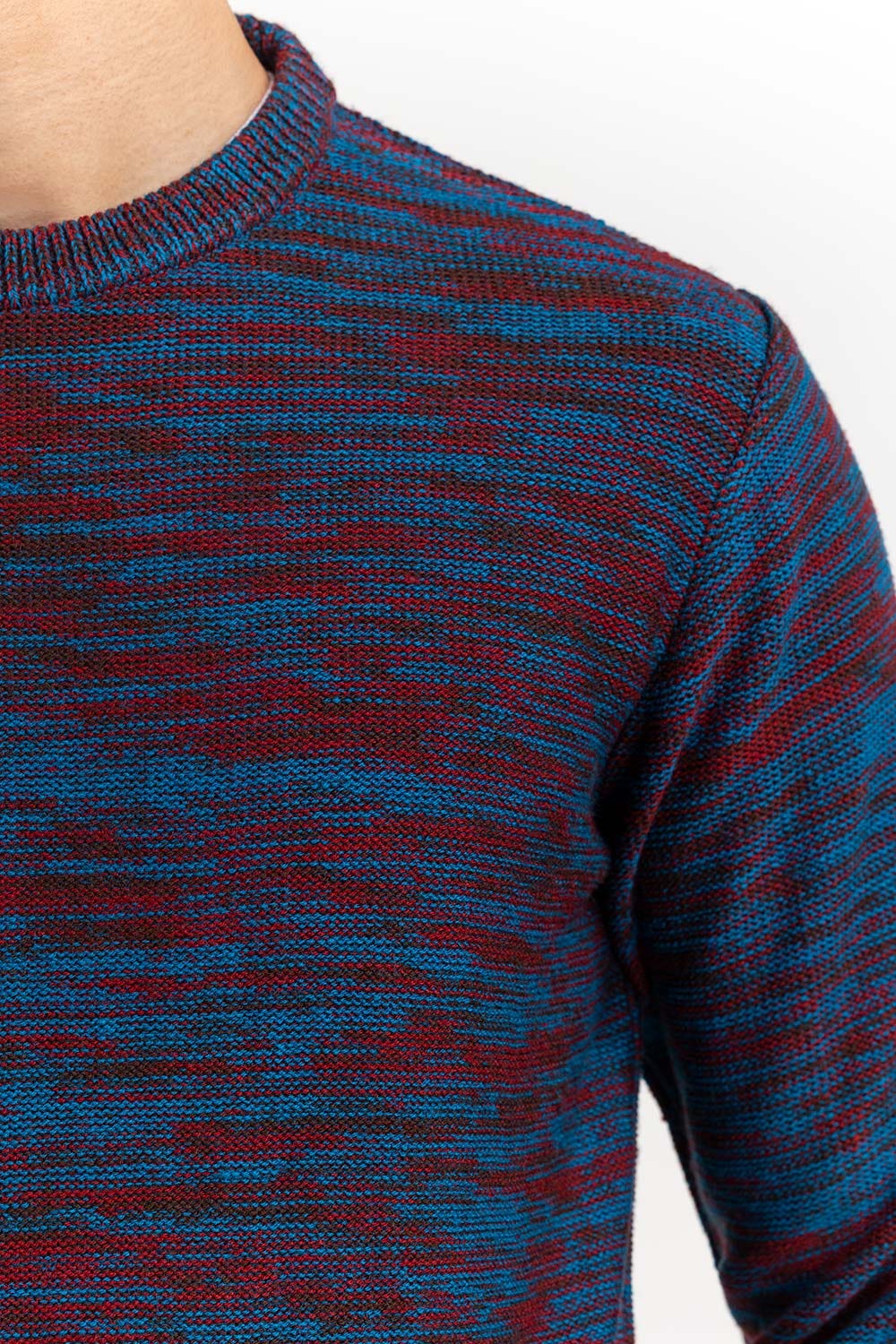 Multi Color Textured Crew Neck Sweater SWT-FFSCN22-160
