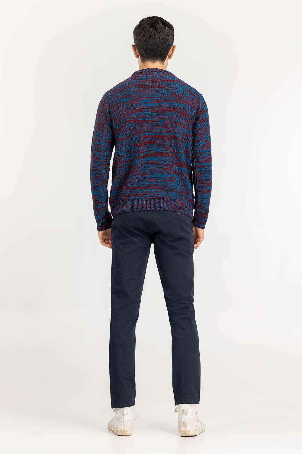 Multi Color Textured Crew Neck Sweater SWT-FFSCN22-160