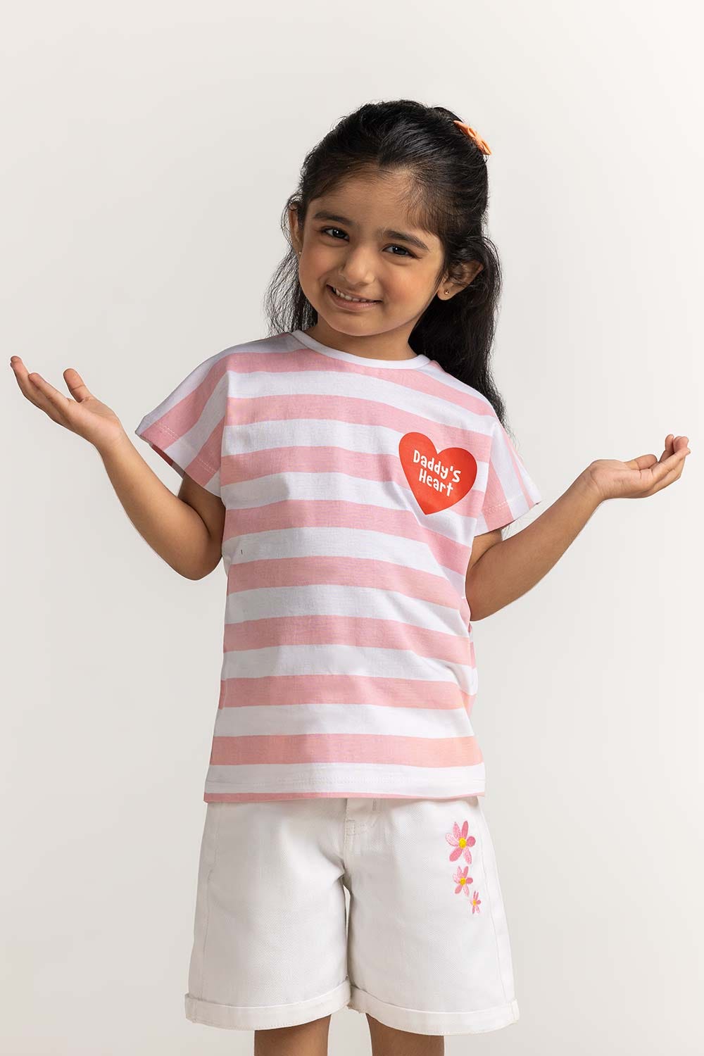 Multi Color Toddler Girl Knit Printed Tee TG-TS-SS24-023