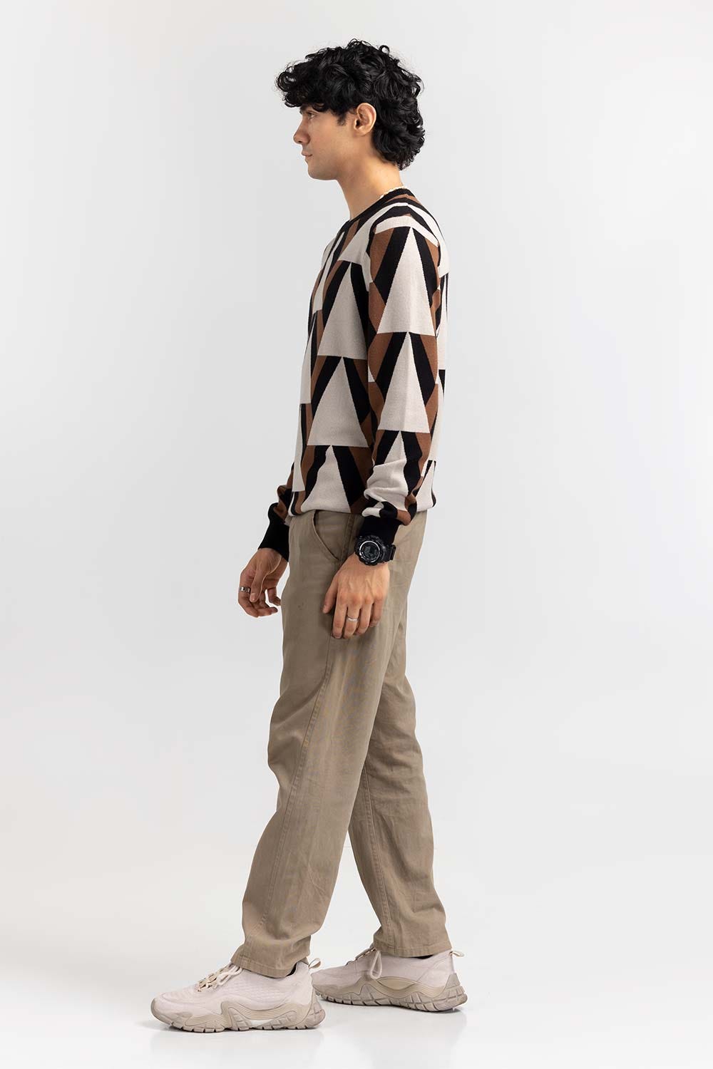 Multi Color triangular Crew Neck Sweater SWT-FFSCN22-229