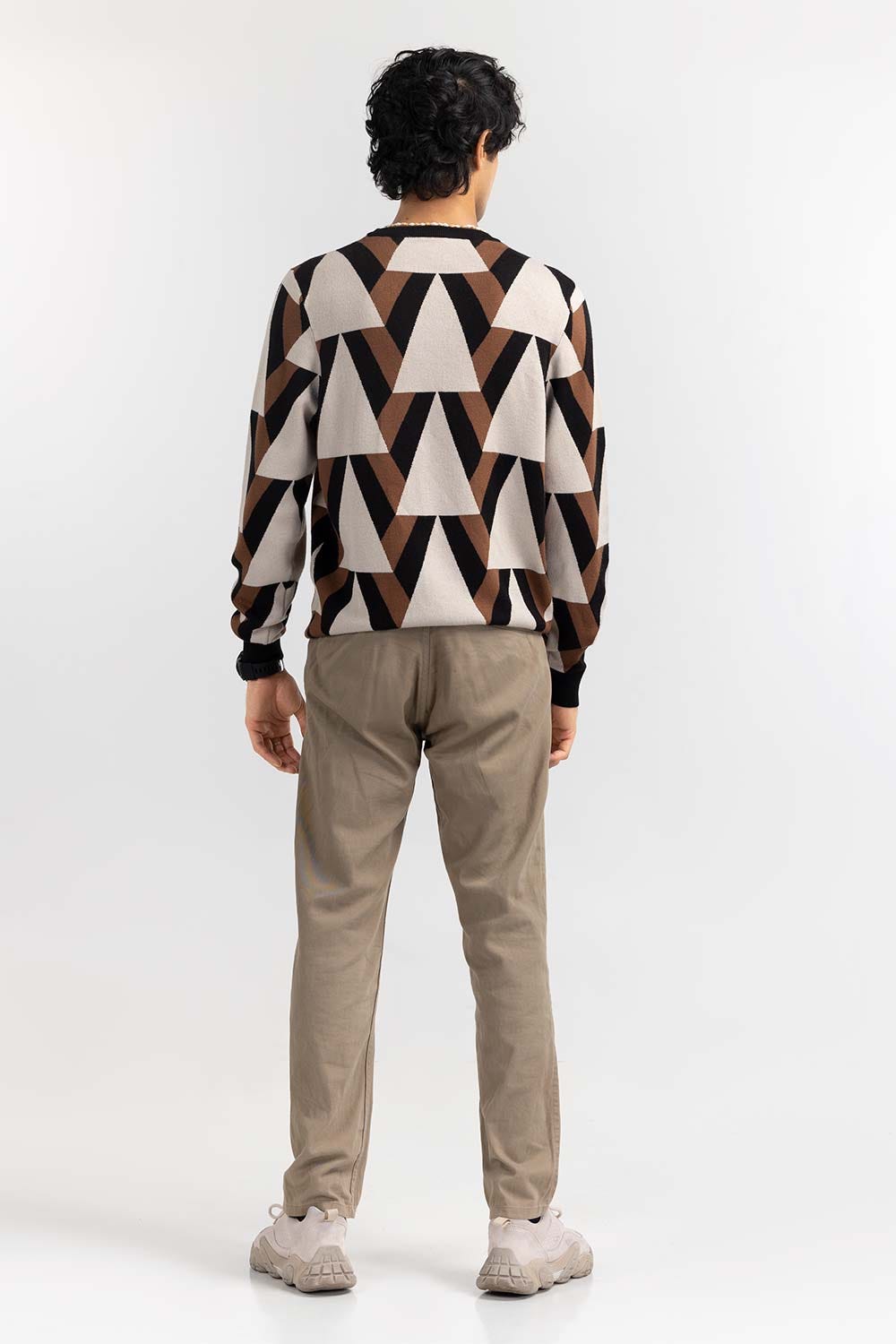 Multi Color triangular Crew Neck Sweater SWT-FFSCN22-229