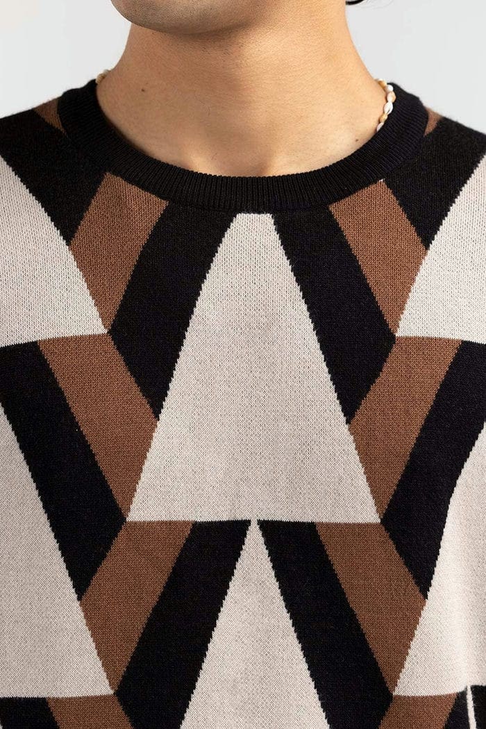 Multi Color triangular Crew Neck Sweater SWT-FFSCN22-229