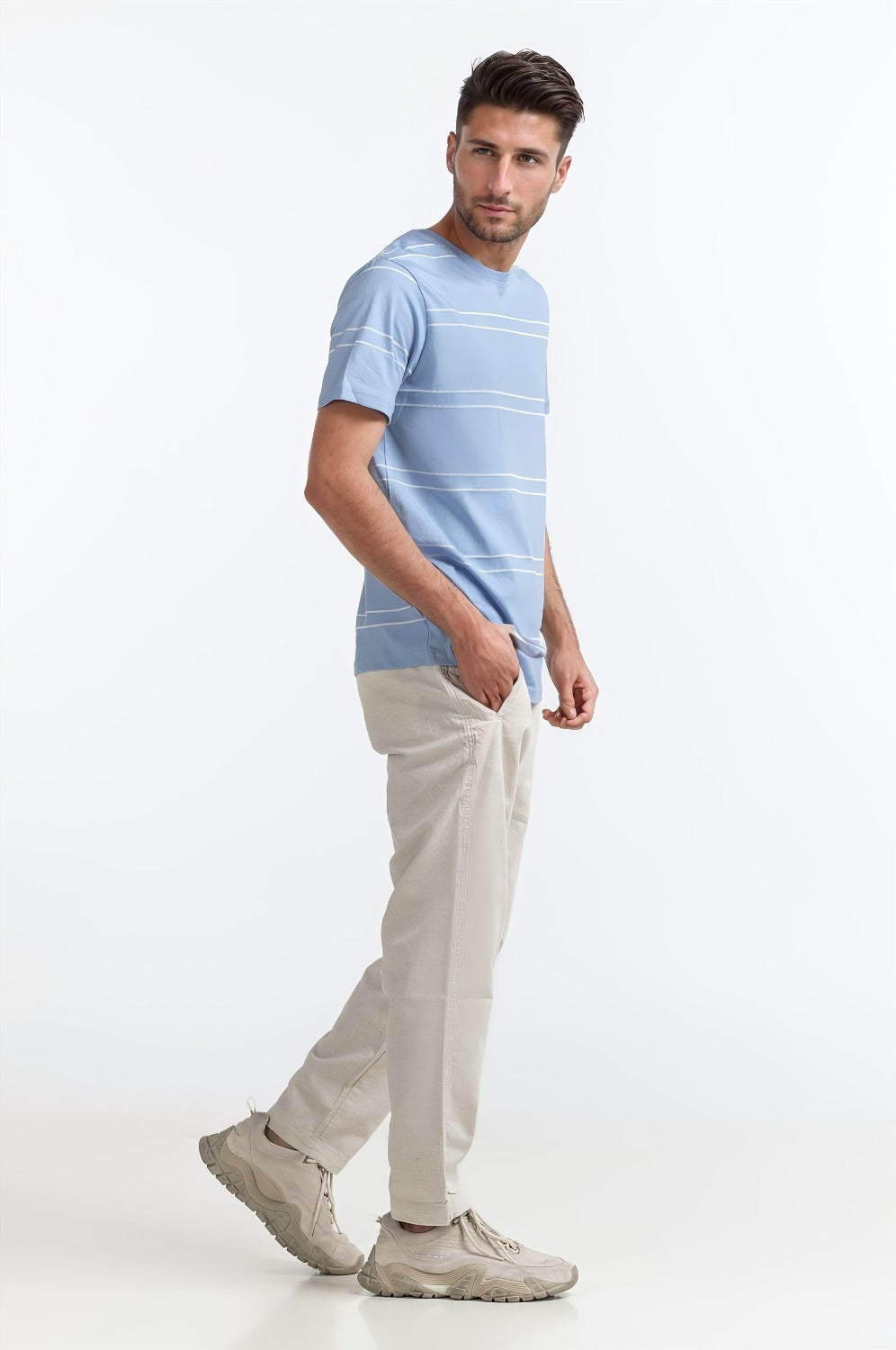 Multi Color Twin Striped Tee TS-CNSJ24-199